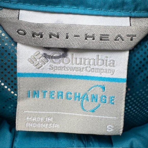 Women's Columbia Omni-Heat Interchange Puffer Jacket Blue w/Silver Lining SMALL - Picture 10 of 12